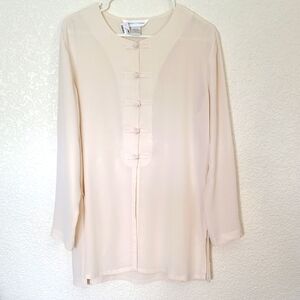 Casual Corner 100% Silk Tunic Blouse, M